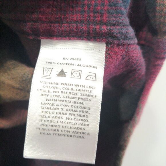 Pendleton Mens Mason Plaid Button Down LS Flannel Shirt Size L Red Gold Casual - Picture 7 of 12